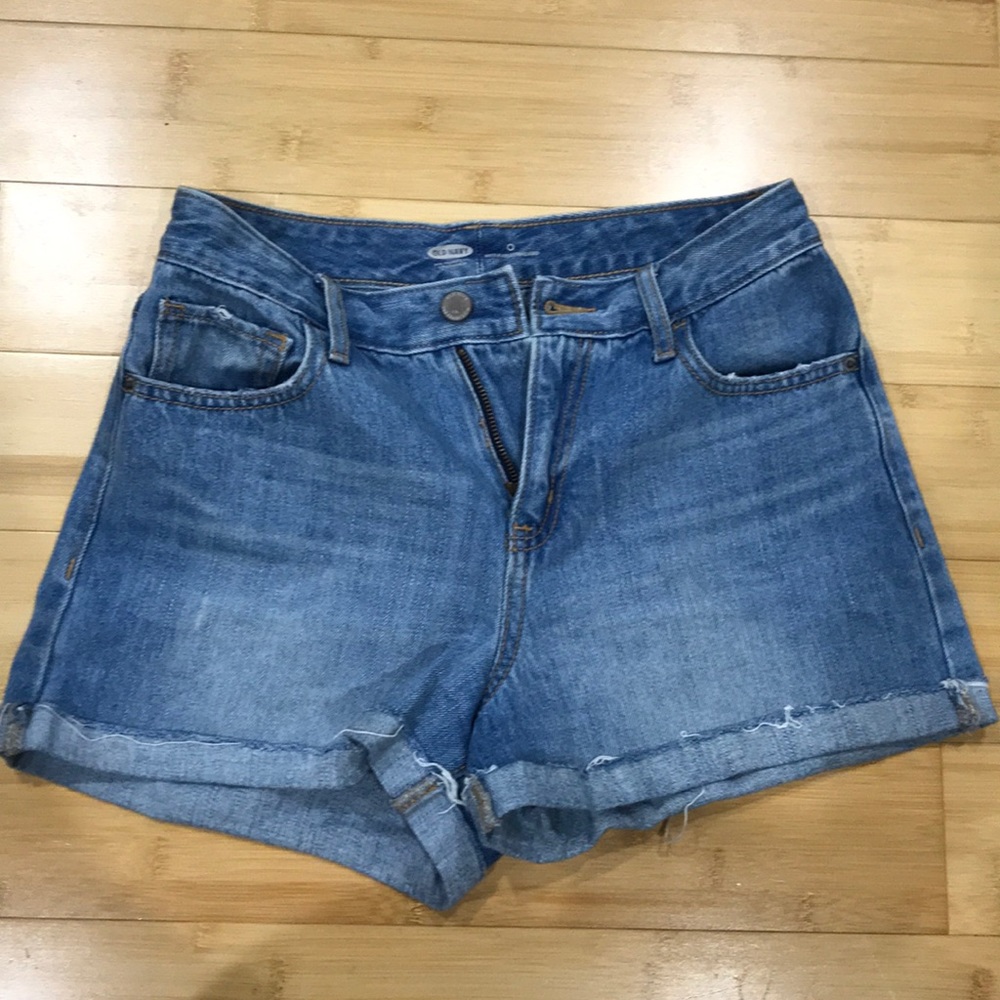 High rise jean shorts